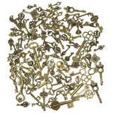 125 PCS Vintage Skeleton Key Set Charms, JIALEEY Mixed Antique Style Bronze Brass Key Set Charms for Pendant DIY Jewelry Making Wedding Party Favors