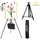 Easel Stand IMAGE Aluminum Metal Tripod Field Easel Adjustable Height 21 to 66 Inches Lightweight and Durable Artist Easel with Portable Bag for Floor/Table-Top Drawing and Displaying