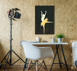wall26 - Canvas Wall Art - Golden Silhouette of Ballet Dancer on Pointe - Gallery Wrap Modern Home Decor | Ready to Hang - 12x18 inches