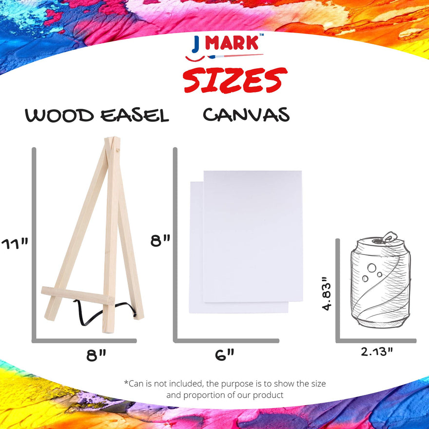 J MARK Paint Set – Mini Canvas Acrylic Painting Kit with Wood Easel,  Canvases, Paint, Brushes & More