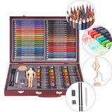 COOL BANK 93 Piece Deluxe Art Creativity Set with 2 x 50 Page Drawing Pad, Art Supplies in Portable Wooden Case-Painting & Drawing Set for Kids, Teens and Adults