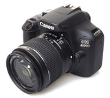 Canon EOS 4000D (Rebel T100) Digital SLR Camera w/ 18-55MM DC III Lens Kit (Black) with Essential Accessory Bundle Package Deal Includes: SanDisk 32gb Card + DSLR Bag + 50'' Tripod + More