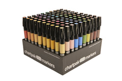 The Original Chartpak AD Markers, Tri-Nib, 100 Assorted Colors in Slot Caddy, 1 Each (AD100)