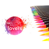 21 Watercolor Brush Pens - Soft Watercolor Markers with Flexible Brush Tips - Multiple Colors - Set of 21