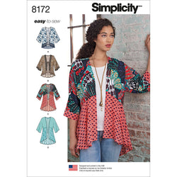 Simplicity 8172 Kimono Sewing Pattern for Women, Sizes A (XXS-XXL)