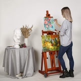 MEEDEN Artist Multi-Function Studio Easel, H-Frame Easel, Beech Wood Studio Easel, Holds Canvas Art up to 77"(Walnut Color)