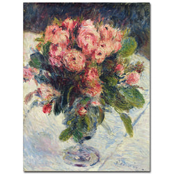 Moss Roses, 1890 by Pierre-Auguste Renoir, 24x32-Inch Canvas Wall Art