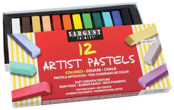 Sargent Art 22-4112 Colored Square Chalk Pastels, 12 Count