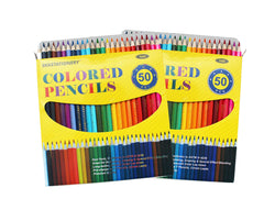 SKKSTATIONERY 100Pcs Colored Pencils,50 Vibrant Colors, Drawing Pencils for Sketch, Arts, Coloring Books(2 Box)