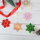 100Pcs Christmas Wooden Snowflakes Unfinished Wood Snowflake Ornaments Xmas Tree Hanging Decoration with Drawstrings for DIY Crafts Christmas Winter Ornament