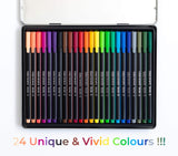 Fineliners by Scribbles That Matter - 24 Set - 0.7mm Tips - Acid Free Odourless Ink - Quick Drying - Perfect for Bullet Journaling, Writing, Drawing and Sketching