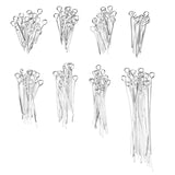 Eye Pins for Jewelry Making - 1200-Piece Jewelry Eye Pins, 20-Gauge Jewelry Findings Eye Pins DIY Jewelry Making Supplies, 8 Different Lengths, 150 of Each, 0.63-1.97 Inches, 0.09 Inch Hoop