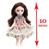 CLEVER BOYS BJD Dolls 10 inch Dolls 1/6 BJD Doll Gorgeous Clothes Outfit Shoes Socks Makeup Face Best Gift for Girls ( Olina )