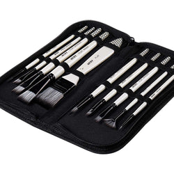 Artify 2020 New 10 Pcs Paint Brush Set Includes a Carrying Case Perfect for Acrylic, Oil, Watercolor and Gouache Painting