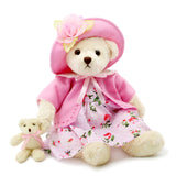 Oitscute Teddy Bears Baby Cute Soft Plush Stuffed Animal Toy for Girl Women 16" (White Bear Wearing Pink Floral Dress)
