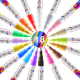Acrylic Paint Pens Set of 18 Vibrant Color Markers Kit For Rock Painting, Ceramic, Stone, Porcelain, Glass, Wood, Metal, Fabric, Canvas, Mugs &More |Extra Fine Tip| Water-based, Non-Toxic & Opaque Ink