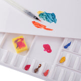 Falling in Art Airtight Leak-Proof Watercolor Palette, 24 Slightly Sloping Wells-3 Mixing Areas, 12 3/5 Inches by 6 2/7 Inches