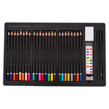 Milo 142 pc Complete Coloring Art Supply Wood Box Set Kit with Colored Pencils, Crayons, Oil Pastels, Watercolor Paint, Brushes, Sketch Pencils for Arts and Crafts Supplies, Coloring Books