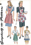Simplicity 1221 1940's Vintage Fashion Women's Apron Sewing Pattern, Sizes S-L