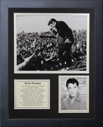 Legends Never Die Elvis Presley Performing Live Collectible | Framed Photo Collage Wall Art Decor - 12"x15"
