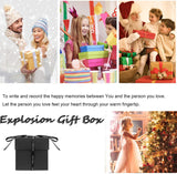 Wanateber Creative Explosion Gift Box, DIY - Love Memory, Scrapbook, Photo Album Box, as Birthday Gift, Wedding or Valentine's Day Surprise Box (Black)