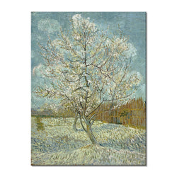 Wieco Art The Pink Peach Tree by Van Gogh Famous Oil Paintings Reproduction Large Modern Stretched and Framed Landscapes Artwork Classic Pictures Giclee Canvas Prints Wall Art for Home Decor