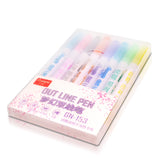 Unique Outline Markers | Journaling Pen| Design Your Own Cards with These Double Line Outline Pen |Excellent Double Line Pen | 8 Colors Outline Pen | Double Outliner Pens | Fluorescent Glitter Pen