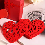 Chengu 40 Pieces 3.15 Inch Wooden Heart Slices Unfinished Wood Heart Wooden Heart Embellishments Hanging Crafts with Ropes for Wedding Valentine's Day DIY Decorations (Red and Pink)