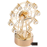 Matashi 24K Gold Plated Music Box with Crystal Studded Ferris Wheel Figurine Showpiece - Gift for Musician Mother's Day Christmas Valentine's Day Housewarming Present