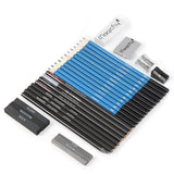 Charcoal Drawing Set 41 Pcs, Magicfly Art Kit and Supplies SKetching Pencils for Shading with Sketch Book, Kit Bag, Tools, Erasers, Pro Graphite Drawing Pencil Kits for Adults, Kids