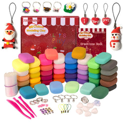 TEMONING Modeling Clay Set, 50 Colors Air Dry Clay with Tools and Big Model Book, Accessories Set, 27 Ounce, Big Gift Box 11.8 x 10.8 x 2 Inches