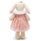 Oitscute Small Soft Stuffed Animal Bunny Rabbit Plush Toy for Baby Girls 15inch (White Rabbit Wearing Pink Stripe Dress)