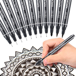 Dyvicl Multiliner Ink Pen Set, Precision Black Micro-Line Pens, Fineliner Pens Waterproof Archival Ink Artist Manga Illustration, Anime, Sketching, Technical Drawing, Bullet Journaling