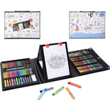 KIDDYCOLOR 211 Pcs Art Supplies Double Sided Trifold Easel Art Set with Colored Pencil Oil Pastels Markers for School Supplies Christmas Gift for Kids Beginners
