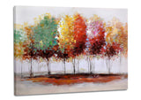 Tree Canvas Prints Wall Art for Home Decor, Large Colorful Trees Branches Oil Paintings, 3D Hand Painted Forest Pictures for Living Room Bedroom Stretched and Framed Ready to Hang 40x28Inch