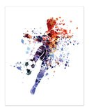 Summit Designs Soccer Watercolor Wall Art Prints - Particle Silhouette - Set of 4 (8x10) Poster Photos - Man Cave- Bedroom Decor