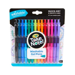 Crayola Take Note Medium Point Washable Gel Pens Set, Age 6+ - 14 Count
