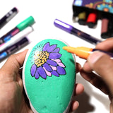 Paint Pens For Rock Painting (14 Acrylic Colors) For Rocks, Ceramic, Glass, Wood, Metal - Works On Most Surfaces, Water Based vibrant And Medium Tip Permanent Paint Markers