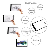 A4 Ultra-Thin Portable LED Light Box Tracer USB Power Cable Dimmable Brightness Artcraft Tracing Light Pad Light Box Set (A4)