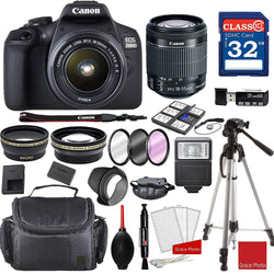 Canon EOS 2000D Rebel T7 Kit with EF-S 18-55mm f/3.5-5.6 is II Lens + Professional Accessory Bundle