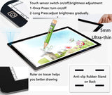 Tikteck A4 Ultra-thin Portable LED Light Box Tracer USB Power Cable Dimmable Brightness LED Artcraft Tracing Light Box Light Pad for Artists Drawing Sketching Animation Stencilling X-rayViewing