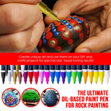 PINTAR Oil Paint Pens (24-Pack) - Vibrant Colors For Rock Painting and Glass Painting - Craft Supplies - Works On Most Surfaces Wood, Ceramic, Glass, Metal, Rocks - Water Resistant Office Supplies.