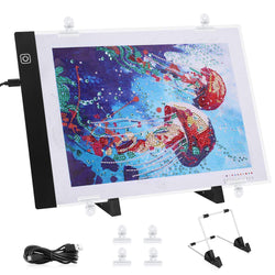 Magicfly Diamond Painting A4 LED Light Pad, Tracing Light Box for Drawing, Dimmable Light Board Kit with USB Cable, for DIY 5D Diamond Painting, Drawing, Embossing, Stenciling, Designing