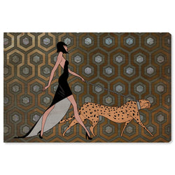 The Oliver Gal Artist Co. Fashion and Glam Wall Art Canvas Prints 'Own The Street' Home Décor, 15" x 10", Orange, Bronze
