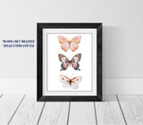 Butterfly Wall Art - Pink Butterflies Decor - Watercolor Art Print - 11x14 - Unframed