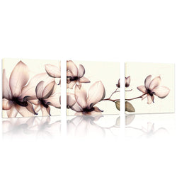 Natural art 3 Panels Flower Canvas Print Wall Art Painting Modern Home Decorations for Living Room Decor 12x12inches 3 Pieces