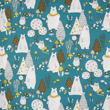 Zoo Animals Fat Quarters Fabric Bundles, Bear Fish Print Precut Sewing Quilting Fabric,18" x 22"(Multi)