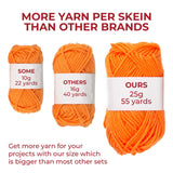 Mind My Thread 20 Acrylic Yarn Skeins for Crochet Craft Kit | 1,093 Yards | 20 Colors | Yarn Storage Bag & 2 Crochet Hooks + 2 Ebooks, 5 Stitch Markers, 2 Tapestry Needles & 2 Pom Pom Makers