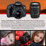 Canon Rebel T7 DSLR Camera with 18-55mm Lens Kit and Sandisk 64GB Ultra Speed Memory Card, Creative Lens Filters, Carrying Case | Limited Edition Bundle