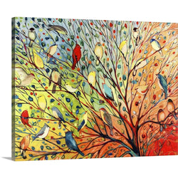 GREATBIGCANVAS Jennifer Lommers Premium Twenty Seven Birds Canvas Wall Art, 24x20, None
